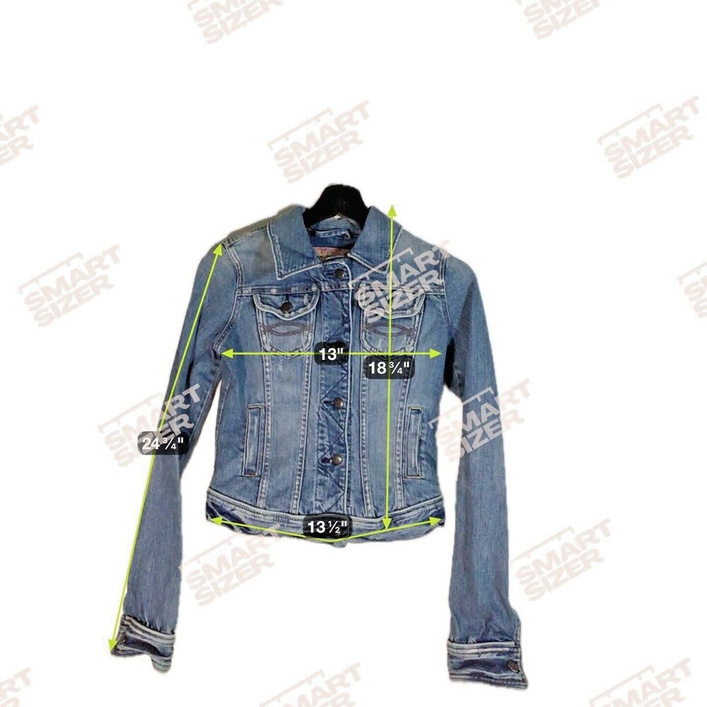 Abercrombie & Fitch Jean Jacket Small Woman Blue Denim Distressed Small - Picture 2 of 12
